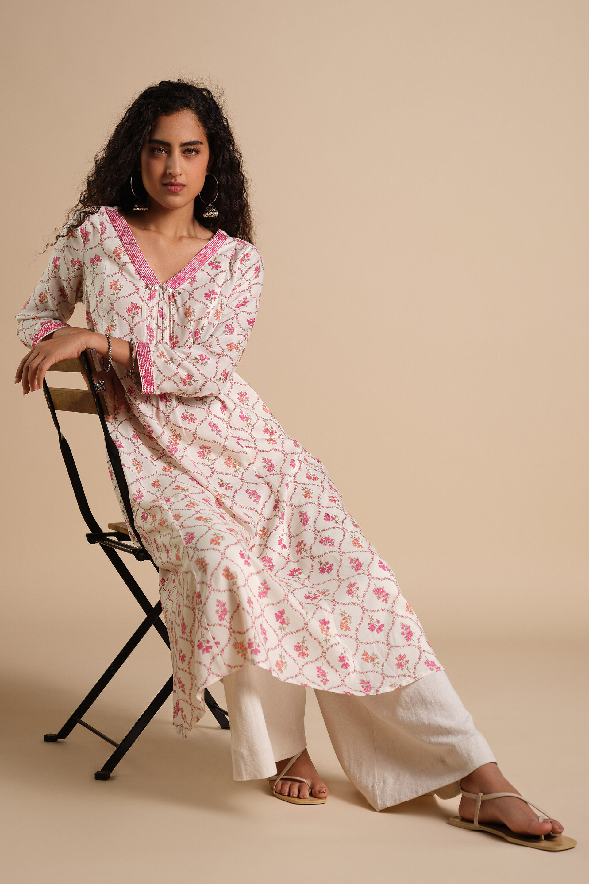 Summer Safar Kurta, Off White, image 2